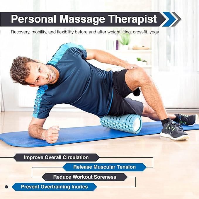 Deep Tissue Massage  Body and Back Pain Foam Roller for Exercise