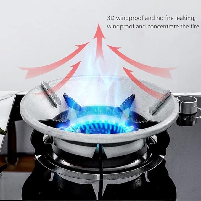 Gas Stove Cover Gas Stove Energy Saving Cover Disk Fire Reflection Windproof Stand(Pack of 2)